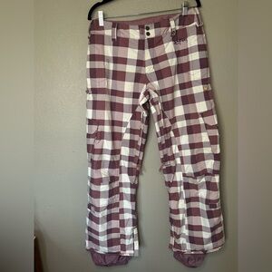 Burton Stow Cargo Pant Lust Grdlock Purple Plaid Snowboard Ski Snow Pants Sz M